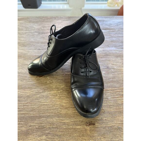Men's Black Dress Business Shoes Cap Toe Formal Oxfords Wedding US SIZE 7.5 - Picture 1 of 7